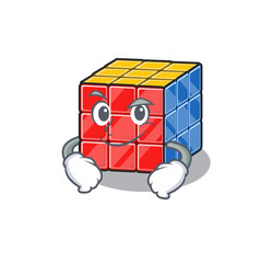 Cool Rubic Cube Mascot Character With Smirking