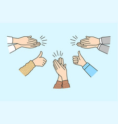 Diverse People Hands Applaud Greeting With Success