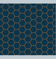 Hexagon Outline Pattern In Gold And Blue Color