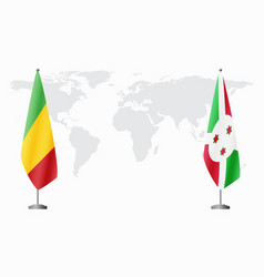 Mali And Burundi Flags For Official Meeting