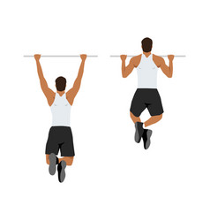 Man Doing Pull Ups Exercise Flat