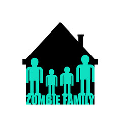 Zombie Family Zombi Parents And Children Green