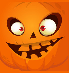 Cartoon Funny Halloween Pumpkin Head With Scary