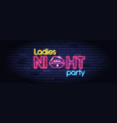 Ladies Night Party Neon Banner