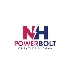 Letter N H Electric Power Bolt Logo