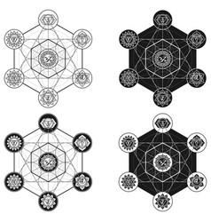 Metatron Design With Chakra Symbol