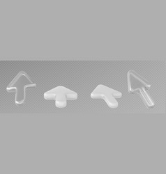 3d White And Transparent Arrow Icon Set