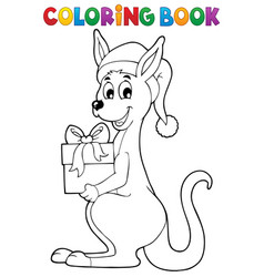 Coloring Book Christmas Kangaroo