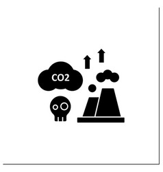 Greenhouse Gas Emission Glyph Icon