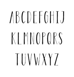 Hand Drawn Narrow Alphabet