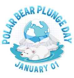 Polar Bear Plunge Day Banner Design