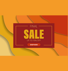 Final Sale Autumn Banner In Paper Cut Style