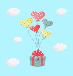 Gift Box With Heart Inflatable Gel Balloons