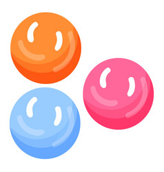 Gum Colorful Balls Icon Cartoon Candy Pink