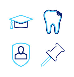 Set Line Push Pin User Protection Broken Tooth