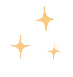 Blinking Stars Icons In Cartoon Flat Style Hand