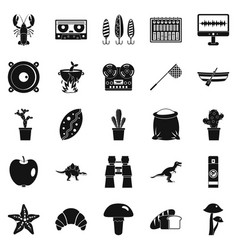 Great Food Icons Set Simple Style