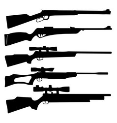 Hunting Gun Silhouette Set Icon Svg