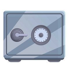 Metal Cash Box Icon Cartoon Bank Safe