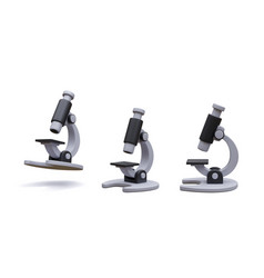 Set Of 3d Realistic Microscope Isolated On Light