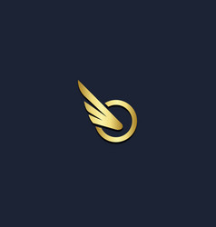 Wing Fly Round Gold Logo