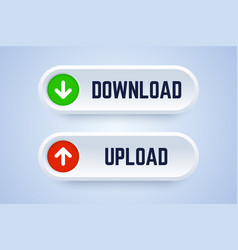Glossy download buttons set Royalty Free Vector Image