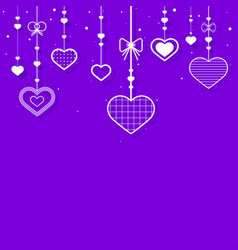 Hanging Hearts Purple Background