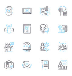 Market Research Linear Icons Set Survey Focus