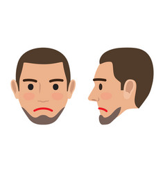 Sad Man Avatar User Pic Front And Side Head View