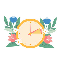 Spring Forward Concept In Flat Style Change Clock