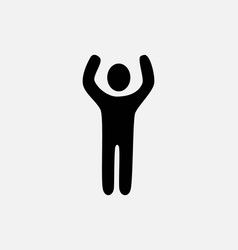 Stick Figure Raise Hand Icon