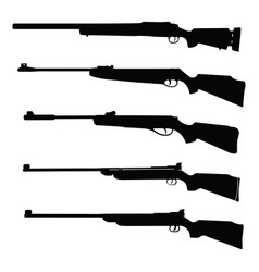 Hunting Gun Silhouette Set Icon Svg