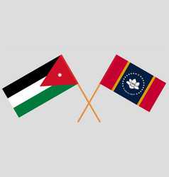 Crossed Flags Of Jordan And The State