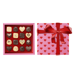 Gift Open Square Box With Chocolates