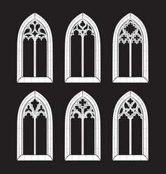 Gothic Windows Clipart Set Line Art Gothic Tattoo