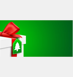 White Gift Box With Christmas Tree Hanging Tag