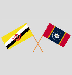 Crossed Flags Of Brunei And The State Of