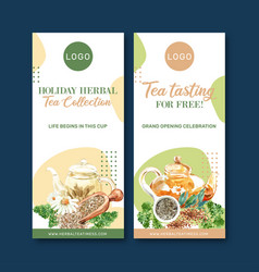 Herbal Tea Flyer Design With Parsley Bay Leaves