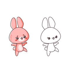 Bunny Girl Dancing Cartoon Character Of Coloring