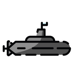 Military Grey Submarine On A White Background