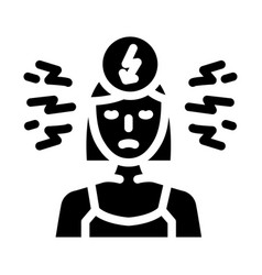 Woman Stress Headache Glyph Icon