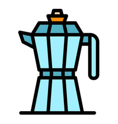 Coffee Pot Icon Color Outline