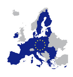 European Union Map With Stars Of The