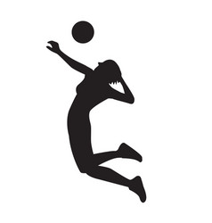 Woman Volley Ball Sport Silhouette Design