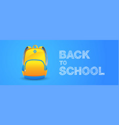 Back To School School Bag On Blue Background