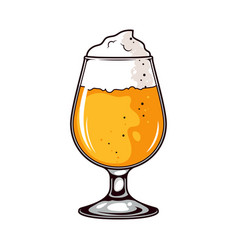 Glass Of Foamy Beer On White Background