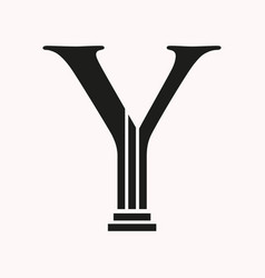 Letter Y Law Logo Concept With Pillar Symbol