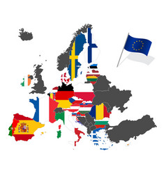 Map Of Europe With The European Union Member