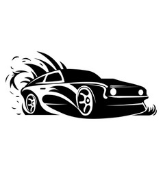 Racing Muscle Car On White Background