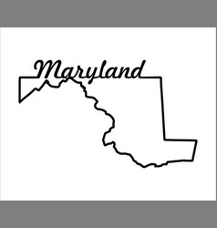 Us State Map Maryland Outline Symbol